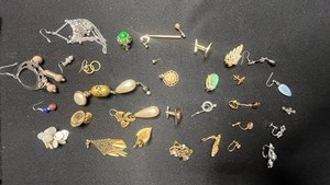 Large Vintage Costume Jewelry Collection of SINGLE Earrings