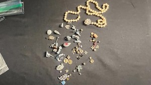 Assorted Jewelry Charms, Beads & Pearl Strand - Odds & Ends for Jewelry Making Craft Supplies