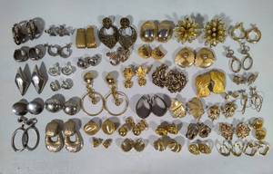 Vintage Earrings Lot #3 - Silver & Gold Tone Assortment