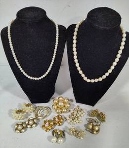 925 Sterling & Stauer Pearl Necklaces, Brooches & Earrings