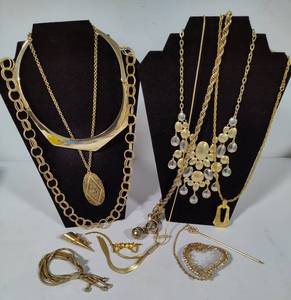 Gold Tone Statement Costume Jewelry