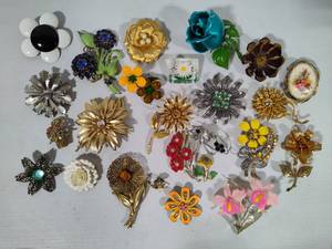 Floral Brooch Assortment