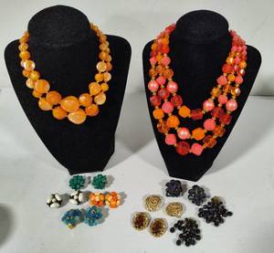 German, Japanese & Chinese Costume Necklaces & Earrings
