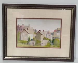 Milton R. Kinder Framed Watercolor