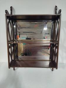 Scroll Two-Tier Shelf wMirrored Back