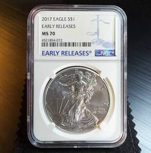 2017 NGC MS 70 Silver Eagle, Early Releases, Mint Fresh