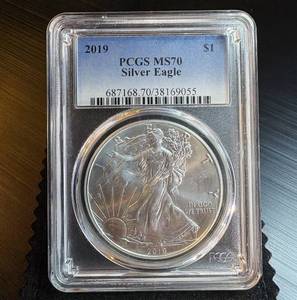 2019 PCGS MS 70 Silver Eagle, Mint Fresh