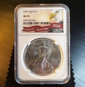 2020 NGC MS 70 Silver Eagle, Mint Fresh