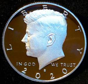 2020-S DCAM Proof .999 Silver Kennedy Half Dollar from set