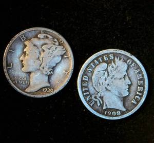 (2) Silver Dimes w Honest Patina