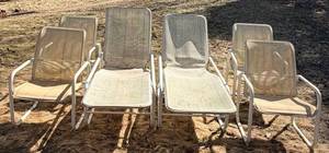 Samsonite Outdoor Chairs - Captains & Chaise Lounge (Lot of 6)