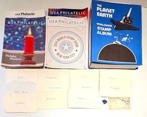 World Stamp Collection with 4 USA Philatelic Books & Planet Earth Album