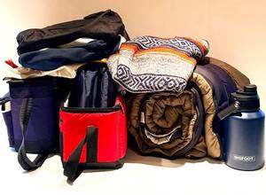 Bigfoot Water Bottle & Wenzel 1887 Sleeping Bag, Blanket & Storage Bags