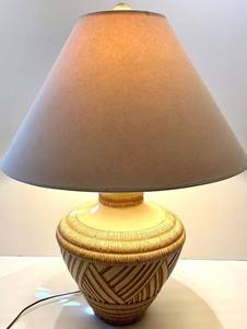 Ceramic Woven Pattern Table Lamp with Linen Shade ( matches lot #162)