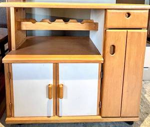 Kitchen Cabinet with Wine Rack &amp Storage&nbsp