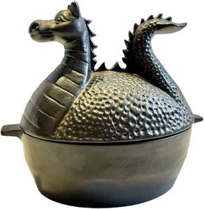 Plow &amp Hearth Dragon Cast Iron Tureen Steamer