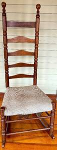 Ladder-Back Rocking Chair & Upholstered Seat