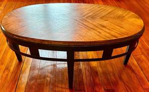 Walnut Veneer Oval Coffee Table