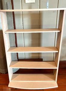 Bookcase - 25 in W x 8 in D x 36 in H, 5-Shelf Open Curved Front