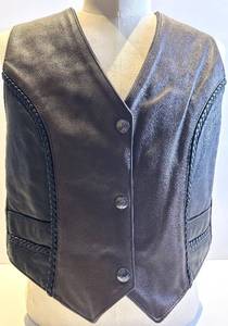Fox Creek Leather Vest XL - Dark Brown Leather with Lace-Up Sides