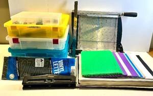 CRAFTS Stackable Storage Boxes with Colored Cardstock, Vinyl Letters & Paper Cutter