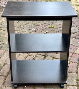 Three-Shelf Black Rolling Storage Cart on Casters