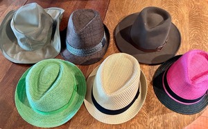 Assorted Straw & Felt Hats - Fedora & Panama Styles