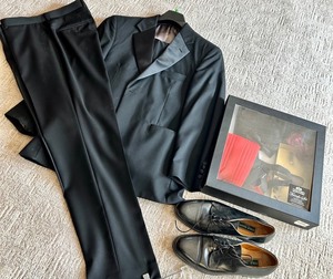 Stafford Formal Wear Black Wool Suit Jacket, Trousers & Accessories