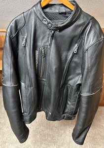 Harley-Davidson Leather Jacket XL - Genuine Leather, Perforated Lining & Zipper Pockets
