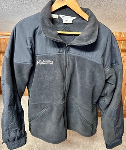 Columbia Fleece Jacket - Black - Full Zip Front - Zippered Pockets