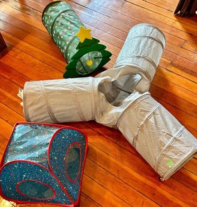 Cat Tunnel Set with Christmas Tree Theme Tent & Accessories