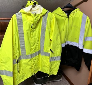 Gravel Gear XLEG Waterproof Hi-Vis Jacket & Utility Pro Hooded Hi-Vis Jacket (Lot of 2)