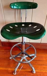 Retro Green Drafting Chair  Bar Stool with Tractor Seat