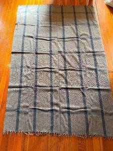 Plaid Wool Blend Area Rug 90x56 in - Made in India, 60% Wool