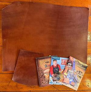 Full-Hide Leather 33.5 x 26 in & Leather Craft Tools Kit with Templates
