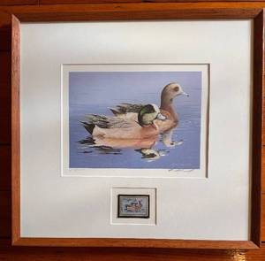 William C. Morris Duck Print 17 x 16 in & 50th Anniversary Migratory Bird Stamp