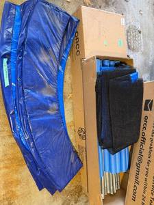 ORCC Trampoline Frame Kit & Blue Padding Set for Outdoor Backyard Use