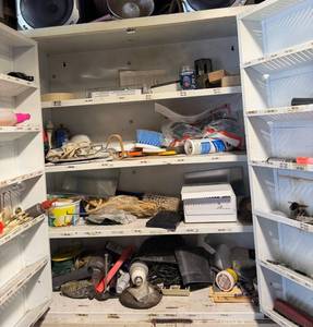 Workshop Cabinet with Vintage Posters & Tools