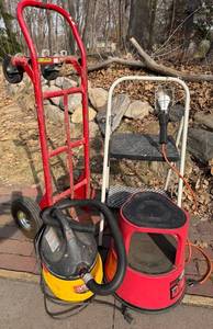 Ironton 2-Step Steel Step Stool, Hand Truck Dolly, Wet-Dry Vacuum & Work Light