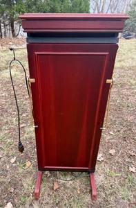 Statesman Pant Press Cabinet - Wood Garment Press with Brass Hardware