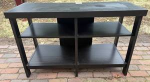 TV Stand - Black Woodgrain Finish with 2 Open Shelves