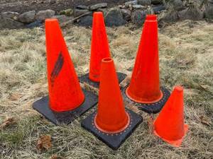 Traffic Cones with Black Bases - Orange Safety Set
