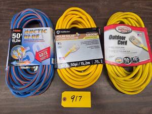 (3) Heavy Duty Extension Cords, 12...