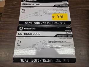 (2) Heavy Duty Extension Cords, 10...