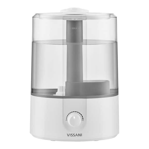 Vissani 1 Gal. Ultrasonic Humidifier 360 Degree Turning Dual Nozzle Cool Mist for Medium Room in White