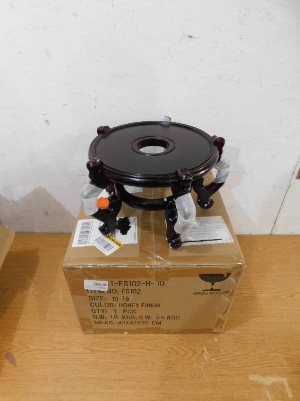 (2) Red Lantern 10.5 in. Rosewood Fishbowl Stand