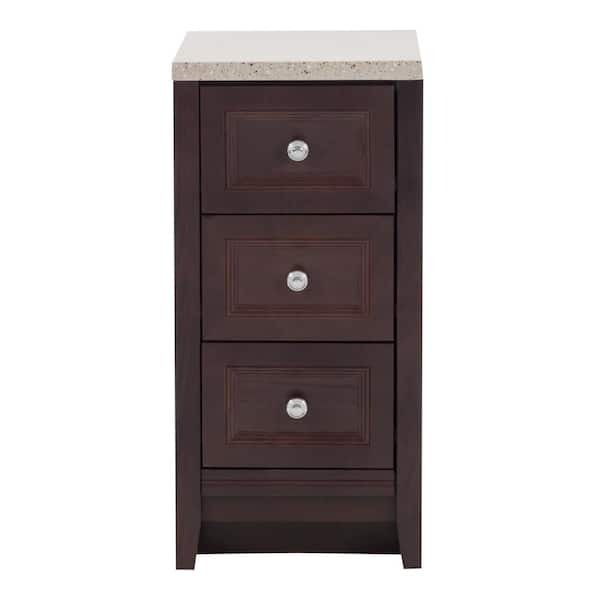 Glacier Bay Delridge 14 in. W x 17 in. D x 30 in. H Chocolate Linen Cabinet