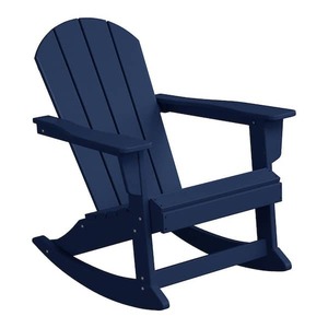 WESTIN OUTDOOR Laguna Fade Resistant Outdoor Patio HDPE Poly Plastic Adirondack Porch Rocking Chair in Navy Blue