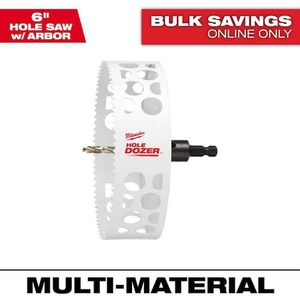 Milwaukee 6 in. Hole Dozer Bi-Metal Hole Saw with 38 in. Arbor and Pilot Bit