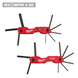 Milwaukee 17-Key Folding Hex Key Sets - SAEMetric